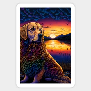 Furry Friend in Sunset Sticker